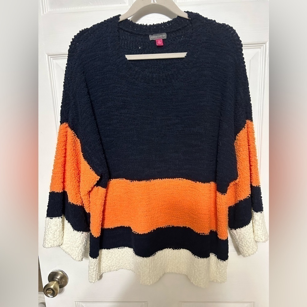 NEW Without Tags Vince Camuto Teddy Sweater Color Block X-Large Women's Sweater